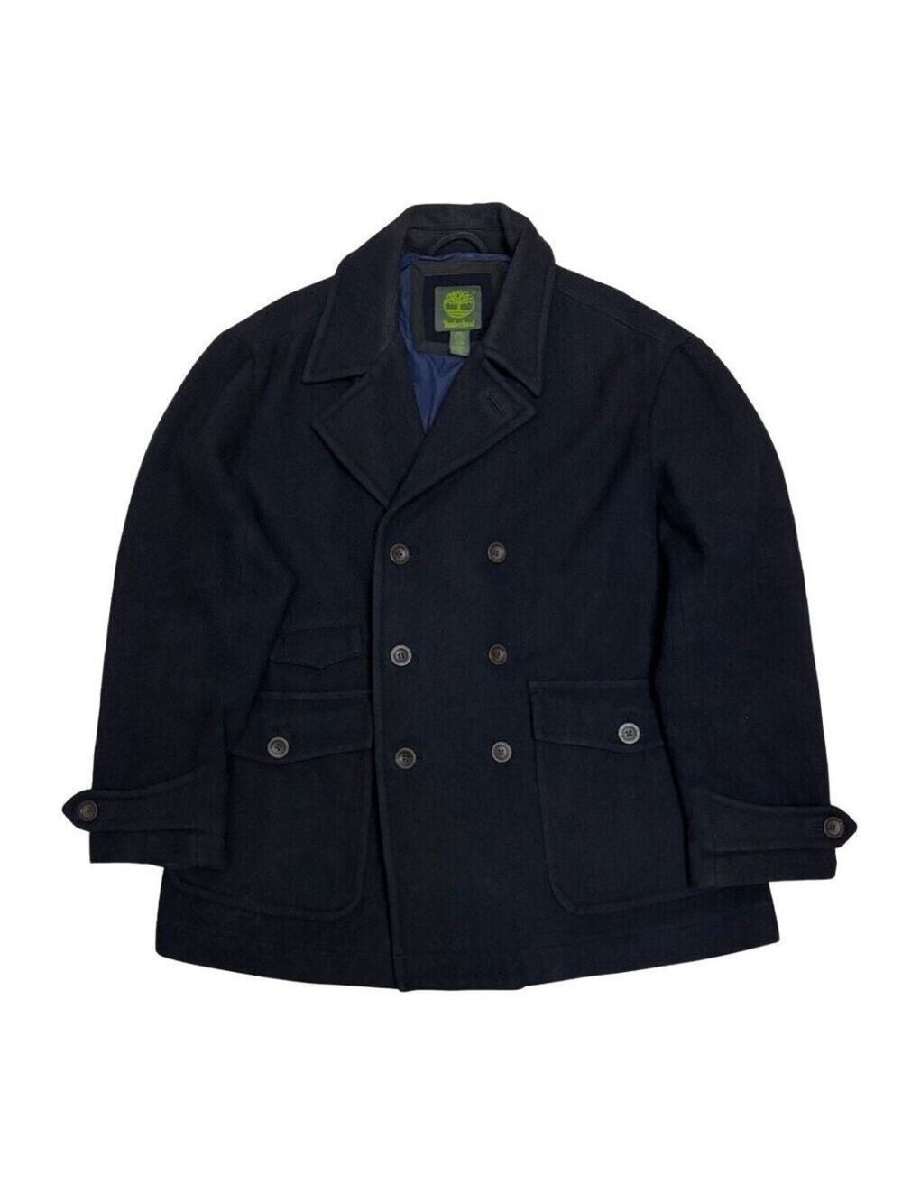 TIMBERLAND Wool Blend Business Casual Winter Lined Pea Coat Mens 2XL